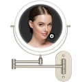 Miniatyrbild 1 av 5: 8-tums LED-sminkningsspegel med 3 färglägen, belyst förstoringsspegel med 0,5 timmars automatisk avstängningsfunktion, batteriladdad väggspegel, presentval (Nick