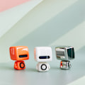 Miniatyrbild 4 av 4: Mini söt bärbar robot Bluetooth-högtalare (grå)