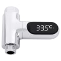 Miniatyrbild 1 av 5: LED-display duschtermometer automatisk elmonitor temperaturmonitor för vård