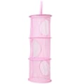 Miniatyrbilde 2 av 5: 3-lags Teddy oppbevaringspose i mesh, 3 stk sammenleggbar plassbesparende oppbevaringskurv for leker til barnerom, bad, balkong (rosa, rosa, lilla)