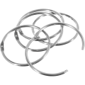 Miniatyrbillede 1 af 5: 10 stk. nikkelbelagte metalbogringe til bladmapper - 5 cm diameter - sølv