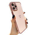 Miniatyrbild 1 av 4: Lyxig anodiserad mjukt telefonfodral, TPU-kantstötfångare, för iPhone 14 Pro Max 6,7 tum, kameralinsskydd, godisrosa