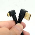 Pikkukuva 5 / 5: 90 asteen USB 2.0 - Micro USB B -uroskaapeli 100 cm vasen kulma latauskaapeli ja latauskaapeli