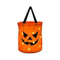 Pikkukuva 2 / 5: 2 kpl LED-valolla varustettua Halloween-karkkipussia, valaistu Halloween-juhlalaukku, Trick or Treat -laukut, hehkuvat karkkipussit (oranssi)