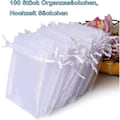 Miniatyrbillede 3 af 5: 100 stk. Hvide Poser, 7 x 9 cm, Organza Gaveposer, Smykkeposer, Lavendelposer, Bryllupsgave