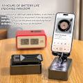 Miniatyrbild 5 av 5: 2-i-1 trådlös Bluetooth-högtalare med telefonhållare, HD-surroundljud Bluetooth-högtalare Svart
