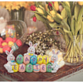 Miniatyrbillede 4 af 4: Havefigur til haven i harpiks - Påskehare til fest - Velegnet til udendørs havedekoration (HAPPY Bunny)