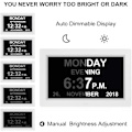 Miniatyrbilde 4 av 5: Digital kalender dag klokke fotoramme (9-tommers svart) - Automatisk dimming display, stor digital klokke for synshemmede, med ikke forkortet dag og
