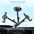 Miniatyrbillede 2 af 3: Justerbar biltelefonholder 360° rotation - 4 i 1 til instrumentbræt/forrude/luftventil, et-knaps udløsning til alle 4,7 til 6,7 tommer smartphones
