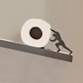 Miniatyrbillede 3 af 4: Toiletpapirholder i rustfrit stål, kreativ toiletrulleopbevaringsholder, Hercules badeværelsestilbehørsholder, 44 x 10 x 10 cm
