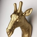 Miniatyrbild 2 av 5: 3-pack Elefant Giraff Noshörning Huvud Väggkrokar - Djurkrokar Inga Hål för Självhäftande Väggdekor (Guld)