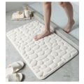 Miniatyrbillede 1 af 5: Beige 40*60cm skridsikker skumbademåtte, absorberende maskinvaskbar badeværelsestæppe, maskinvaskbar, brusebadsmåtte til badeværelse