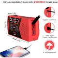 Miniatyrbild 2 av 5: 4000MAH LORDABLE RADIRE RADIRE RADILE SOLRADIO RADIO/CRANVELLE/AM/FM VEVRADIO Radio Batteri Nödladdare Dynamo LAMPA SOS ALARM POLLETHER POLLETHE