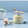 Miniatyrbild 4 av 5: 3-delad kryddboxset, lufttät plastkökskryddbox plastkryddburk kryddförvaringsbox för salt socker pepparkryddförvaring