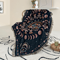 Miniatyrbillede 2 af 5: 1 stk. 160x130cm Plaid La Lune Tricotée Plaid Dekoreret med Komfortabel Simpel Bøhmisk Stil Beskytter mod kulde til Sofa Sofa Hvile og Lure
