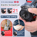 Miniatyrbild 4 av 5: Multifunktionell 21 V elektrisk skruvdragare, 55 Nm vridmoment, borrmaskin utan motor, praktisk skruvdragare för hushållsapparater, möbelinstallation, a