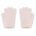 Miniatyrbild 4 av 5: Vinterhandskar med fingermanschetter, konvertibla flip-stickade magiska handskar stretchiga halvfinger handledsvärmare varma för flickor 3-6 år gamla (rosa)