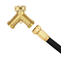 Miniatyrbillede 3 af 5: Heavy duty solid messing slange Y-afgrener, slangehane afgrener, 3/4 tommer messing slange adapter konnektor lukkeventil, slange sokkel adapter 2 ventiler, plu