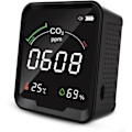 Miniatyrbillede 1 af 3: CO2-monitor, CO2-detektor, kuldioxidsensor, indendørs luftkvalitetsmonitor med termometer og hygrometer