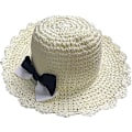 Miniatyrbild 5 av 5: Ris Vit - 1 st Baby Halm Sommarhatt Flickor Blomhatt Barn Solskydd Resor Strand UV-skydd
