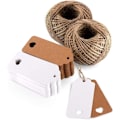 Miniatyrbilde 1 av 5: 100 kraftpapiretiketter med jute 30m for bryllupsgaver, jul, fest, dekorasjon
