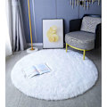 Miniatyrbilde 1 av 5: Rundt Teppe, Lang Lugg, 120cm X 120cm, Moderne, for Stue, Soverom, Spisestue eller Barnerom, Komfortabelt Shaggy Gulvteppe Anti-Skliteppe,