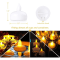 Miniatyrbillede 5 af 5: 12 LED flammefri flydende stearinlys, vandtæt batteri flimrende LED-telys flyder på vand til bryllup, fest, midtpunkt, pool og spa (varm hvid)