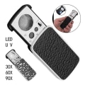 Miniatyrbild 2 av 5: Svart 30x60x90 Times Money Detector Led-lampa Antik Lupp Utdragbar Klocka Hobby Antik Modell Bild