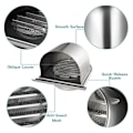 Miniatyrbillede 2 af 5: 150 mm ventilationsrist i rustfrit stål, hættegitter rund skorsten udendørs, ventilationsgitter U med insektnet, ventilationsgitter med 45° lameller, f