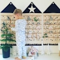 Miniatyrbillede 1 af 5: 24 Lomme Stof Julekalender Hængende Ornament (Sort)
