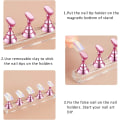 Miniatyrbillede 3 af 5: (Pink) 2 stk. Akryl Negle Display Sæt Fingerspids Praksis Stativ Magnetisk Negle Praksis Stativ DIY Falske Negle Kunst Neglekunst