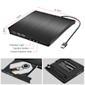 Pikkukuva 4 / 5: USB3.0/TYPE-C kaksoisliitäntä ulkoinen optinen asema lokeromainen tallennin mobiili DVD-soitin musta