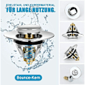 Miniatyrbilde 3 av 5: Pop-Up Lavabo Avløp Tog-Universal Anti-blokkert Trekk Flit, Vaskeservant, Stropp og ventil Badekar [Rustfritt stål+ren kobber, for 34-38mm tømming ho
