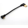 Pikkukuva 2 / 5: 90 asteen USB 2.0 - Micro USB B -uroskaapeli 100 cm vasen kulma latauskaapeli ja latauskaapeli