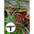 Miniatyrbillede 4 af 5: 100 stk. T-stykke vandingssystem 1/4 \"gaffelforbindelse drypvanding T-rør - PVC sprinklerhoved drypvanding automatisk vandingssystem kit