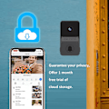 Miniatyrbild 3 av 4: Trådlös fjärrstyrd videodörrklocka, smart videodörrklocka hem intercom HD nattseende wifi laddning, smart dörrklocka, tvåvägskommunikation, appkontroll