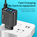 Miniatyrbilde 3 av 5: Luminous 4USB mobiltelefon laderhode europeisk standard reiselader stripete USB smart nettbrettlader