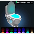 Miniatyrbillede 2 af 5: Toiletlampe, LED natlys til WC Badeværelse Sensor PIR 8 Farveskift Belysning (aktiveres kun i mørke)