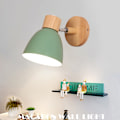 Miniatyrbillede 1 af 4: Nordisk macaron metal væglampe, soveværelseslampe, moderne enkel grøn børnelampe (pære ikke inkluderet)