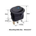 Miniatyrbillede 5 af 5: 8 stk. LED vippekontakt, 12V afbryder til bil DC 12 V 20 A ON/OFF SELV vippekontakt SPST PUBLOID ROUR knap Husholdningsapparater