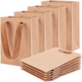 Miniatyrbilde 1 av 5: 20 stk Små kraft brune papirposer Terminalposer transportposer med 16 x 12cm håndtak for bursdag, bryllup, teselskap og feiringer av cel