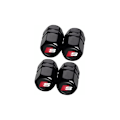 Miniatyrbillede 1 af 4: 4 stk. bilventilhætter, metal bilventilhætter med logo kompatible med Audi S Line S1 S2 S3 S4 S5 S6 S7 S8 SQ2 SQ5 SQ7 SQ8, dæktilbehør, sort