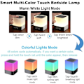 Miniatyrbild 3 av 4: Nattlampa Bluetooth-högtalare, väckarklocka Bluetooth-högtalare Touch Sensor Sänglampa Dimbar Multicolor Sänglampa