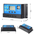 Pikkukuva 3 / 5: 30A 12V / 24V Lataussäädin PWM-aurinkopaneeli USB LCD-porttinäyttö