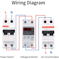 Miniatyrbillede 5 af 5: 230V Spændingsregulator Overspændingsbeskyttelsesrelæ Justerbar Genopretningsvoltmeter SVP-912 (63A)