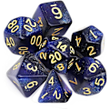 Miniatyrbilde 1 av 4: 7 stk (blå svart) polyhedral terninger D20 D12 D10 D8 D6 D4 16mm akryl terningsett for Dungeons and Dragons DND terninger RPG MTG brettspill dobbel farge