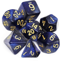 Miniatyrbillede 1 af 4: 7 stk. (blå sort) polyhedral terninger D20 D12 D10 D8 D6 D4 16mm akryl terningesæt til Dungeons and Dragons DND terninger RPG MTG brætspil dobbelt farve