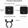 Miniatyrbillede 4 af 5: Sort-Bluetooth 5.0 Bluetooth Medieknap Fjernbetjening Ratkontrol Bluetooth Håndfri Controller Besvar Afslut Opkald IPX4 Vandtæt Kompatib