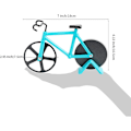 Miniatyrbild 4 av 5: Himmelsblå cykelformad pizzaskärare, pizzaskärare, rostfria non-stick-hjul, med fast ram, (19cm*12cm*4cm) 1 st
