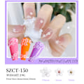 Miniatyrbild 3 av 5: Macaron färgglada fem kronblad blomma blandad nagelkonst kristall strass set - nagelkonst, kristall strass nagelkonst, blandade storlekar, diamant nageldekorati